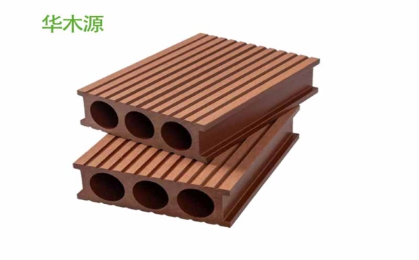 華木源塑木地板140×50圓孔紅木色